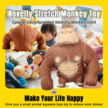 YHan Trending Stretchy Monkey Toy  Stretch Gorilla Toy  Kids mature-themed Stress Relief Squishy Toys Anxiety TikTok Gift Idea Stretch Gorilla Funny (Large)
