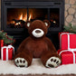 Anico 59' Tall (5 Feet) Giant Plush Chocolate Brown Teddy Bear With Embroidered Paws And Smiling Face, Fits In 2Xl Shirt!