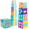 Boppi Baby Stacking Blocks Jungle Safari Animal Toys With Letters And Numbers, Montessori Cubes For Toddlers, Preschool Learning