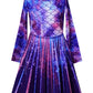Mermaid Dresses Girls Long Sleeve Swing Fall Winter Fish Scale Outfit Halloween Costume,Size 10 11
