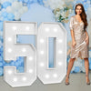 imprsv Large 4ft Light Up Number 50 - 50th Birthday Decorations for Men & Women, Age 50 Party Decor, Mosaic Balloon Frame