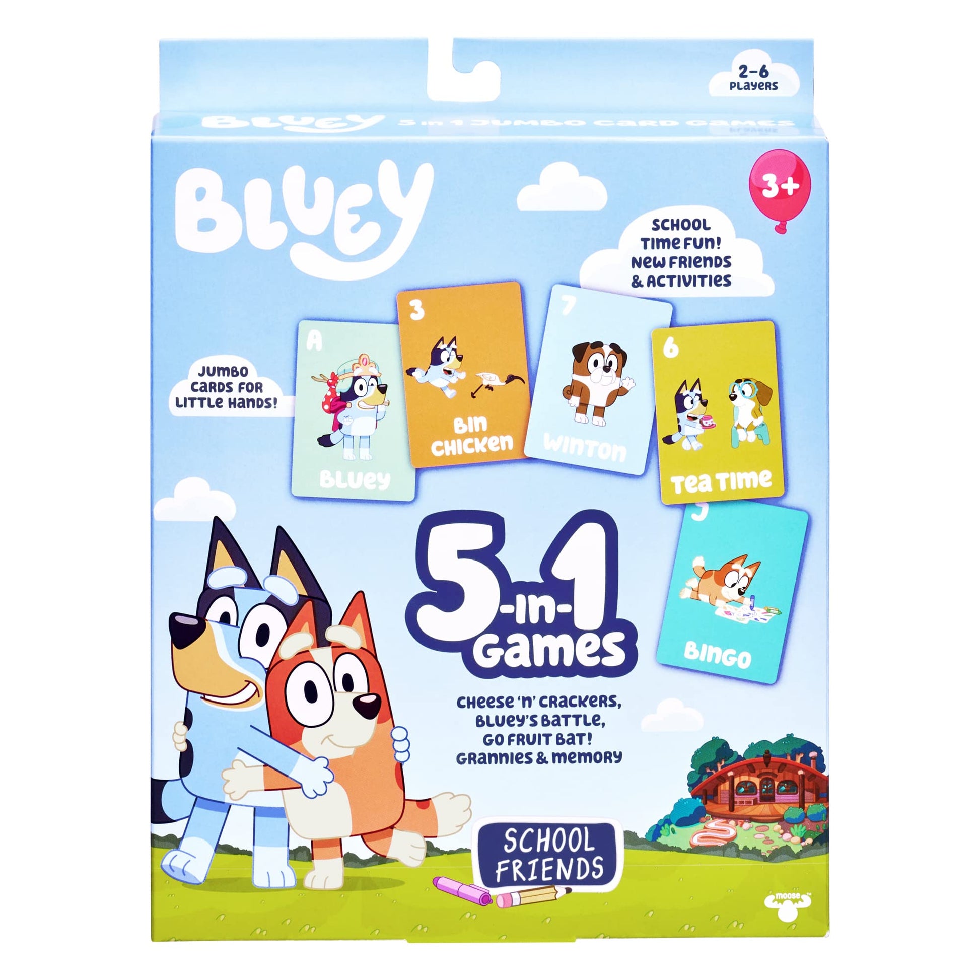 Bluey 5-in-1 Card Game, School Friends. 5 Favorite Card Games in The One Pack and her School Friends, Multicolor (17375)