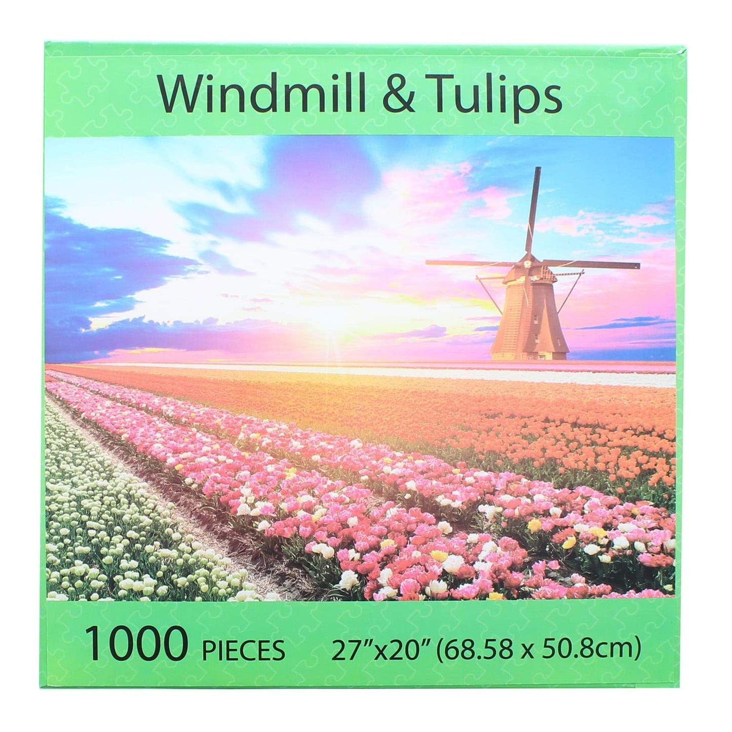 Puzzle Mate - Windmill & Tulips - 1000 Piece Jigsaw Puzzle