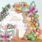 2 Pcs Green Butterfly Balloons Giant Foil Mylar Balloons Butterfly Themed Party Baby Shower Birthday Party Decoration Supplies