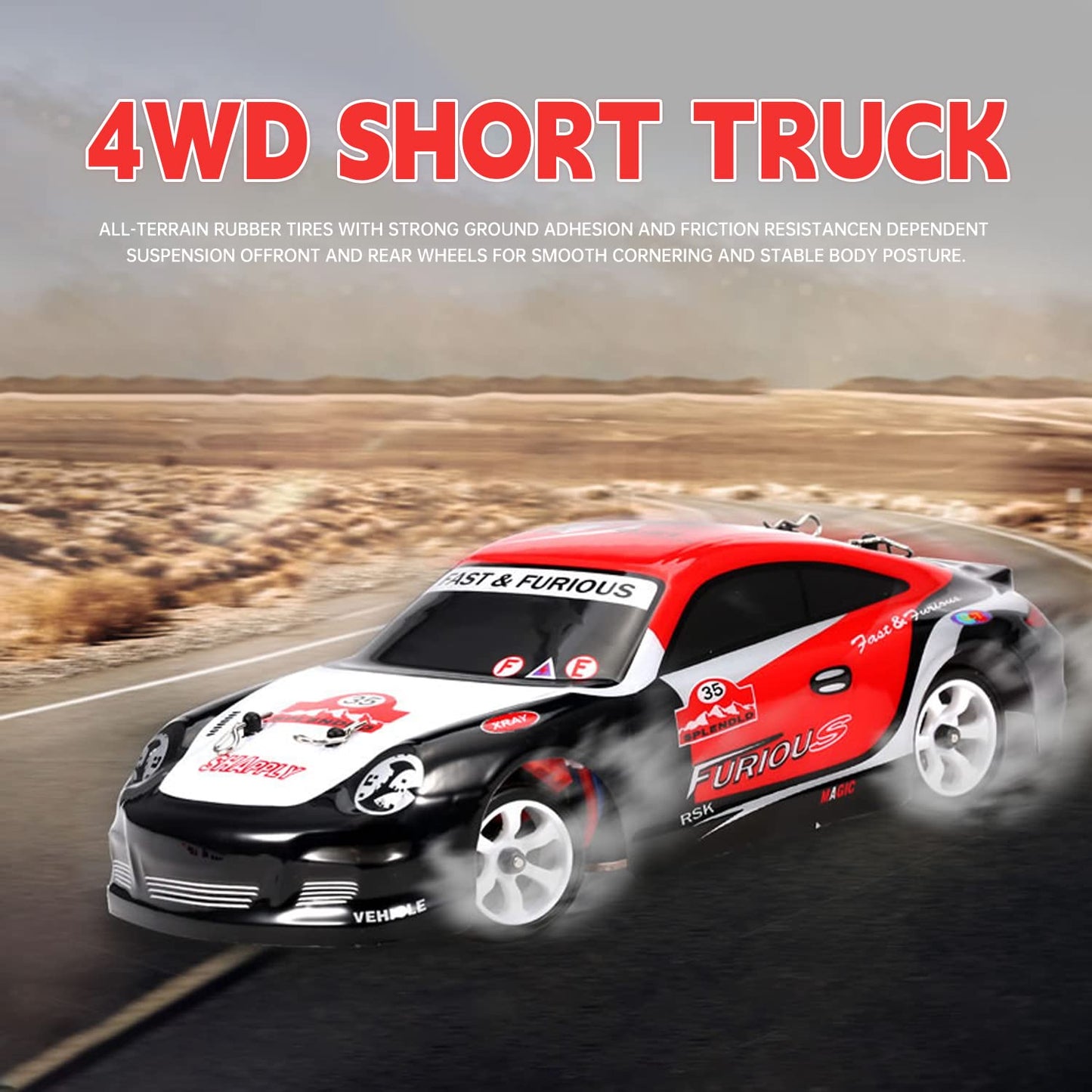 Leoso Wltoys K969 Rc Car, Upgraded 500Mah Battery X 3, 1/28 Scale 4Wd 30Km/H High Speed Rc Racing Drift Car For Kids And Adults