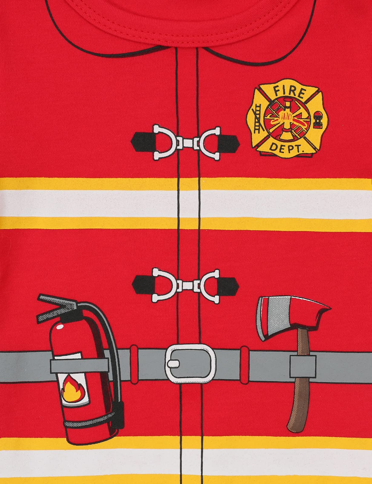 Cosland Fireman Costume For Toddler Boys Halloween Outfit, Red, 2T