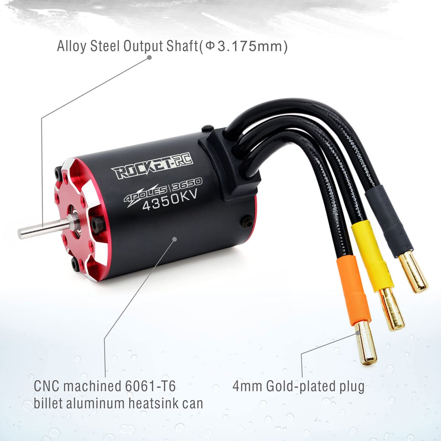 Surpass Hobby 3650 4350kv Brushless Motor and 45A ESC Combo Set Waterproof RC Motor for 1/10 RC Car and Truck