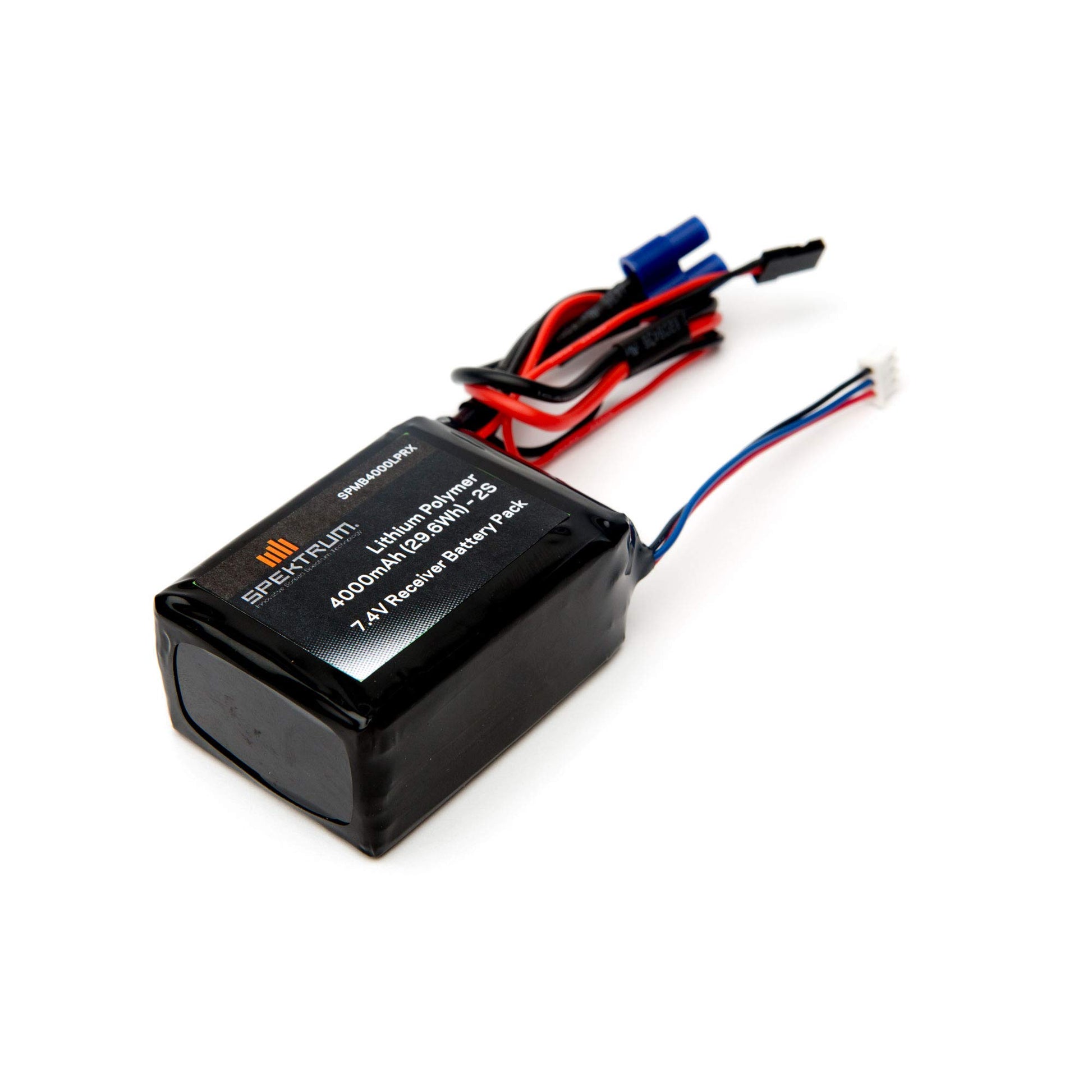 Spektrum 7.4V 4000mAh 2S LiPo Receiver Battery: Universal Receiver, EC3, SPMB4000LPRX