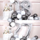 Aule 40 Inch Big Silver 8 Balloon Number Large Foil Helium Number Balloons 0-9 Jumbo Giant Happy 8Th Birthday Party Decorations