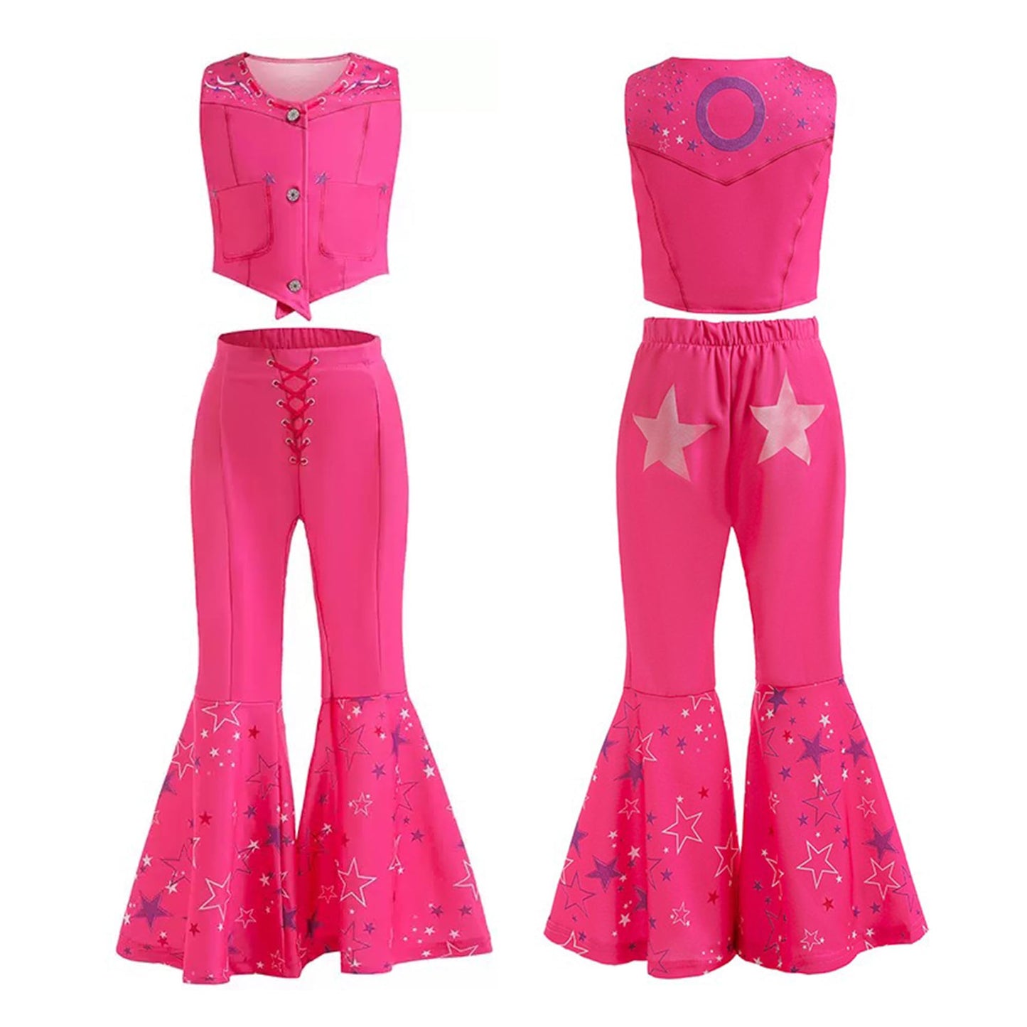 Shelovesit Girls Movie Doll Costume, Kids Rose Outfit Movie Cosplay Dress Up Halloween Birthday Party (110Cm/3T-4T)