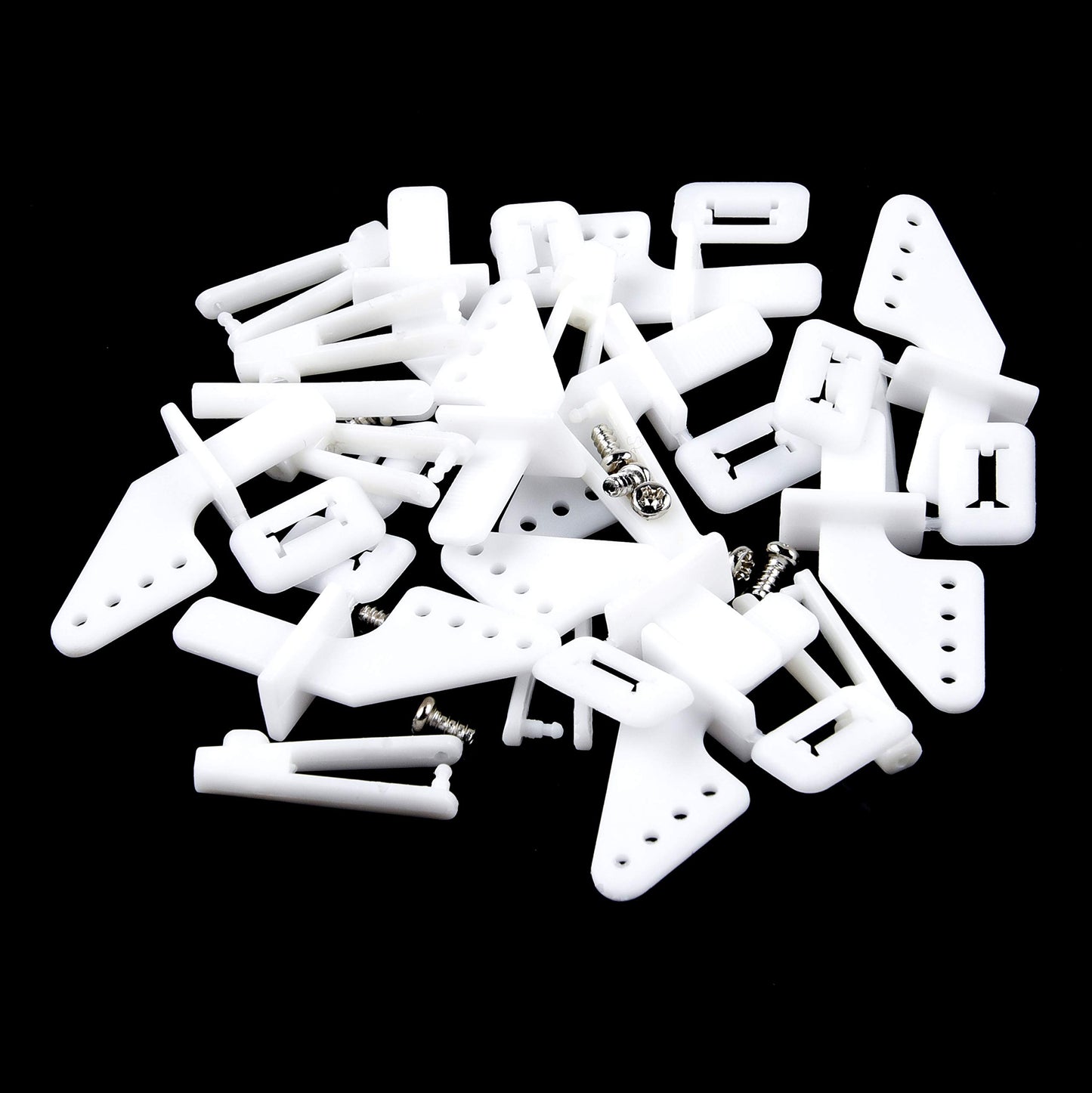 FPVDrone 10PCS 1.2mmx20cm RC Steel Pushrod Parts + 10PCS Nylon Micro Control Horns 35mmx15mm 4 Holes for RC Airplane Plane DIY P