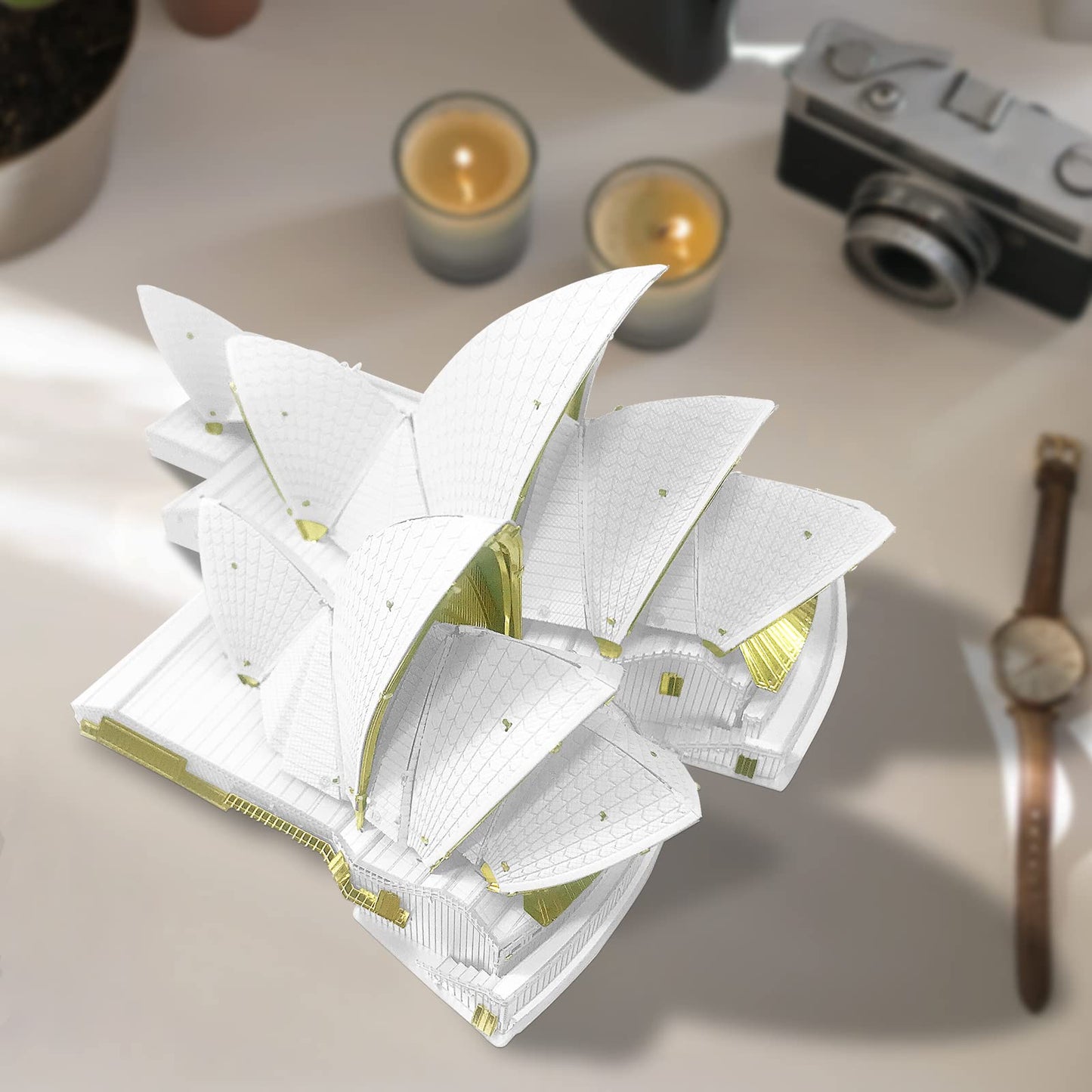 Piececool 3D Metal Models Building Kits,Sydney Opera House Architecture 3D Puzzles Diy Crafts Kit Brain Teaser Puzzles For Family Time, Best Birthday Gift