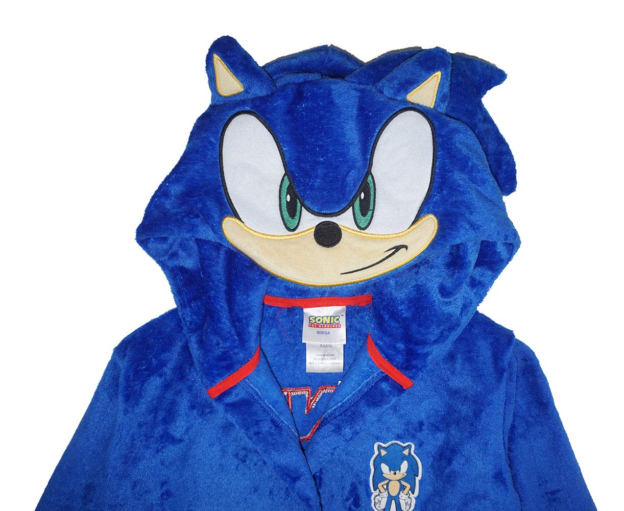 Sonic The Hedgehog Boys Costume Plush Fleece Robe, Sonic Blue, 45