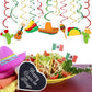 Kristin Paradise 30Ct Mexican Hanging Swirl Decorations, Fiesta Cinco De Mayo Party Supplies, Taco Twosday Birthday Theme, First