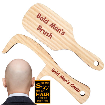 Juleasel 2Pcs Funny Bald Man'S Comb Funny Gag Gift White Elephant Gift Prank Gift For Men Hair Loss Comb For Bald Men Gift Over