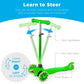 Best Choice Products Kids Mini Kick Scooter Toy W/ Light-Up Wheels, Height Adjustable T-Bar, Foot Break - Green