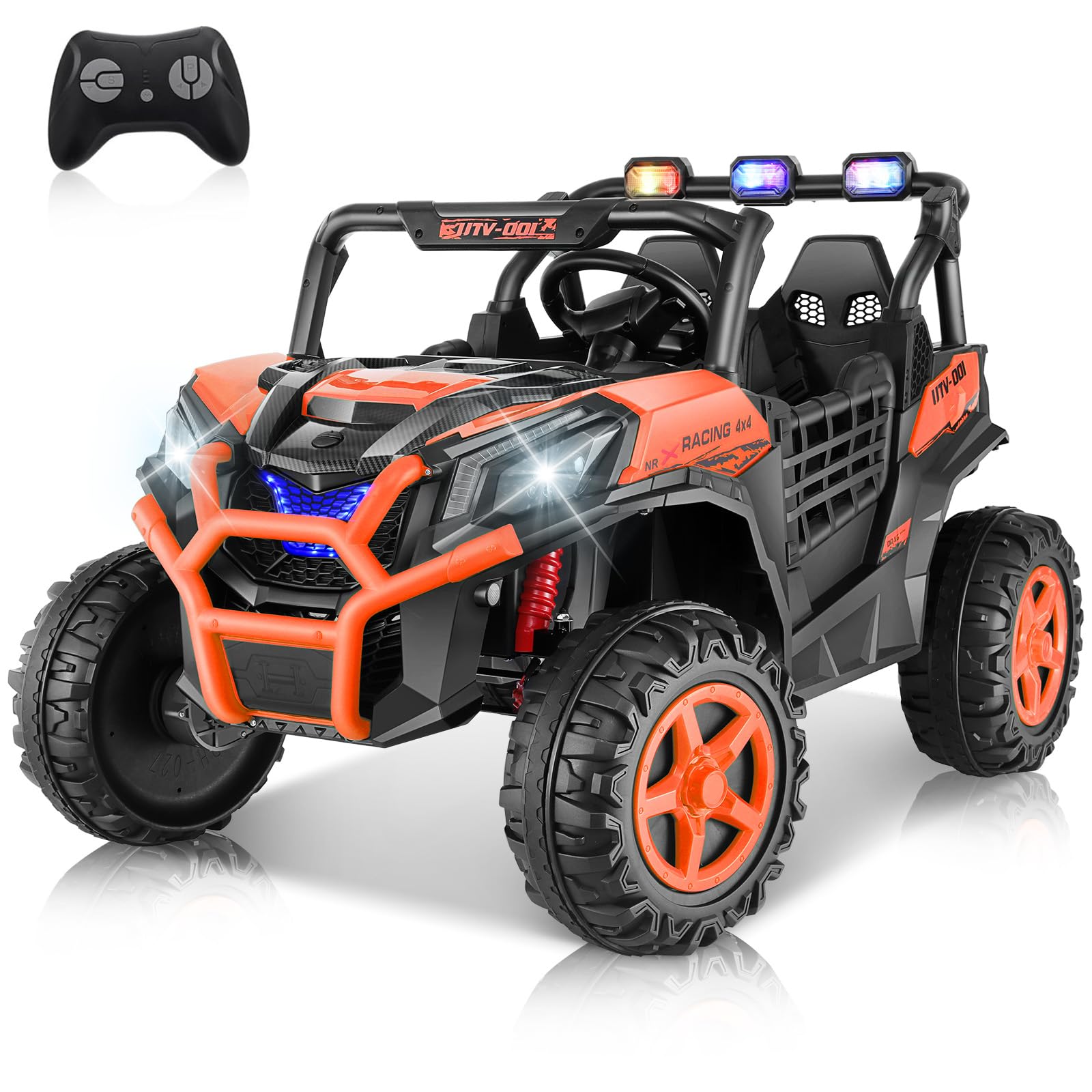 Hikole 24V Ride On Toys For Big Kids, 2 Seater Power Wheels 24V Electric Truck W/Remote Control, 20'' Spacious Seat, 4 Shock Abs