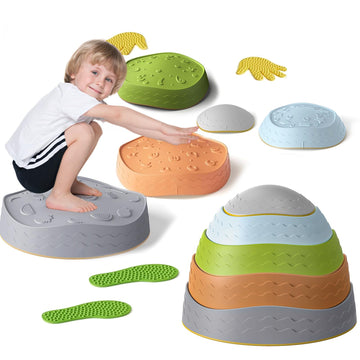 Stepping Stones For Kids, Sensory Stepping Stones For Toddlers, 7 Pcs Non-Slip Kid Stepping Stones For Promoting Toddler'S Balan