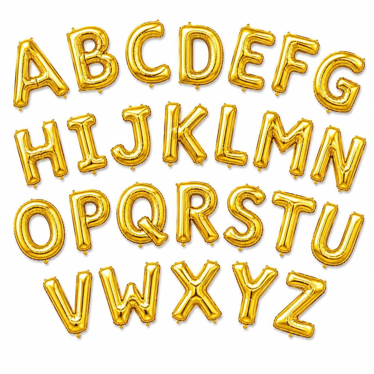 PartyloonZ 16 Inch Golden Alphabet Foil Balloon, A to Z Letters (26 PC Pack), Birthday and Anniversary Party Decoration Items, f
