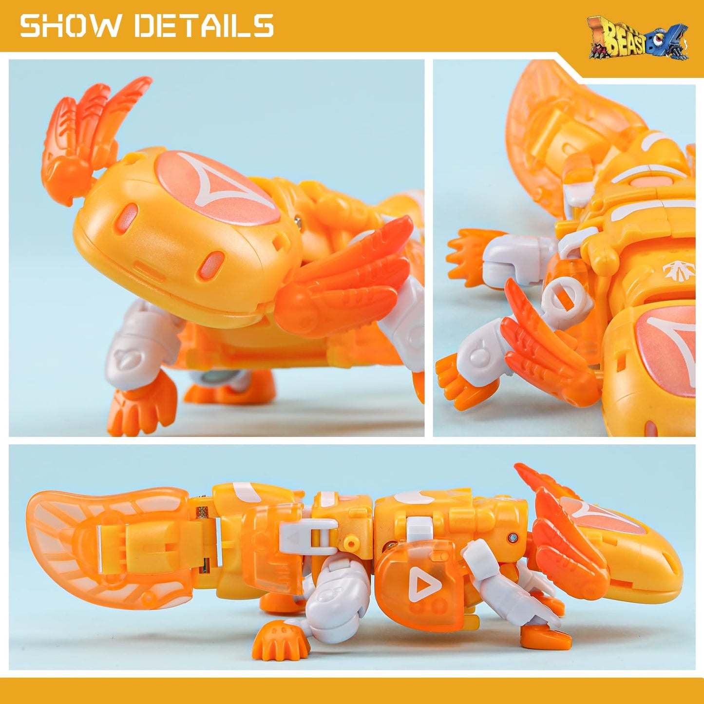 52Toys Beastbox Bb-63B Blowback Deformation Toys Action Figure, Converting Toys In Mecha And Cube, Perfect Birthday Party Gift For Teens And Adults, Based On Hexagonal Arowana