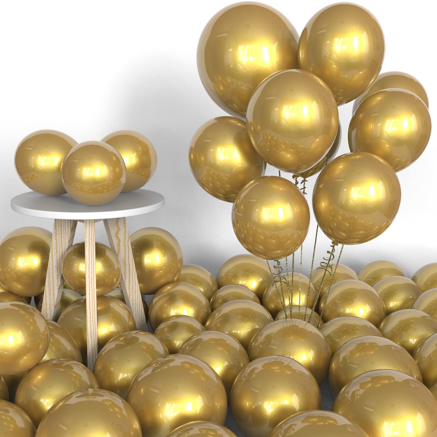 Labeol Metallic Gold Balloons Different Sizes 139Pcs 18/12/10/5 Inch Chrome Gold Balloon Garland Arch Kit Quality Latex Balloons Gold Decorations For Wedding Party Birthday Graduation Baby Shower