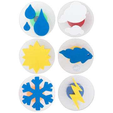 READY 2 LEARN Giant Stampers - Weather Patterns - Set of 6 - Easy to Hold Foam Stamps for Kids - Arts and Crafts Stamps for Disp