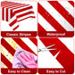 2 Pack Red and White Striped Tablecloth, 54 x 108 Inch Waterproof Disposable Plastic Table Cover, Rectangular Table Cloths for B