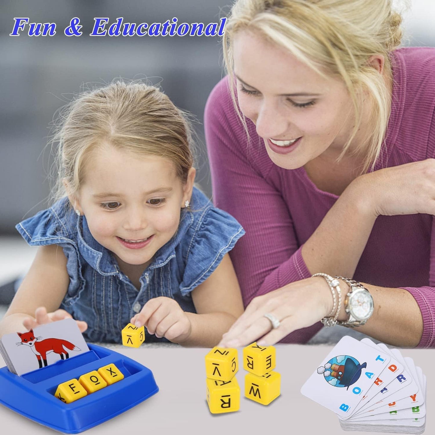 Matching Letter Spelling Games For Kids - Educational Learning Toys For 4 5 6 Year Old Boys Girls Gifts