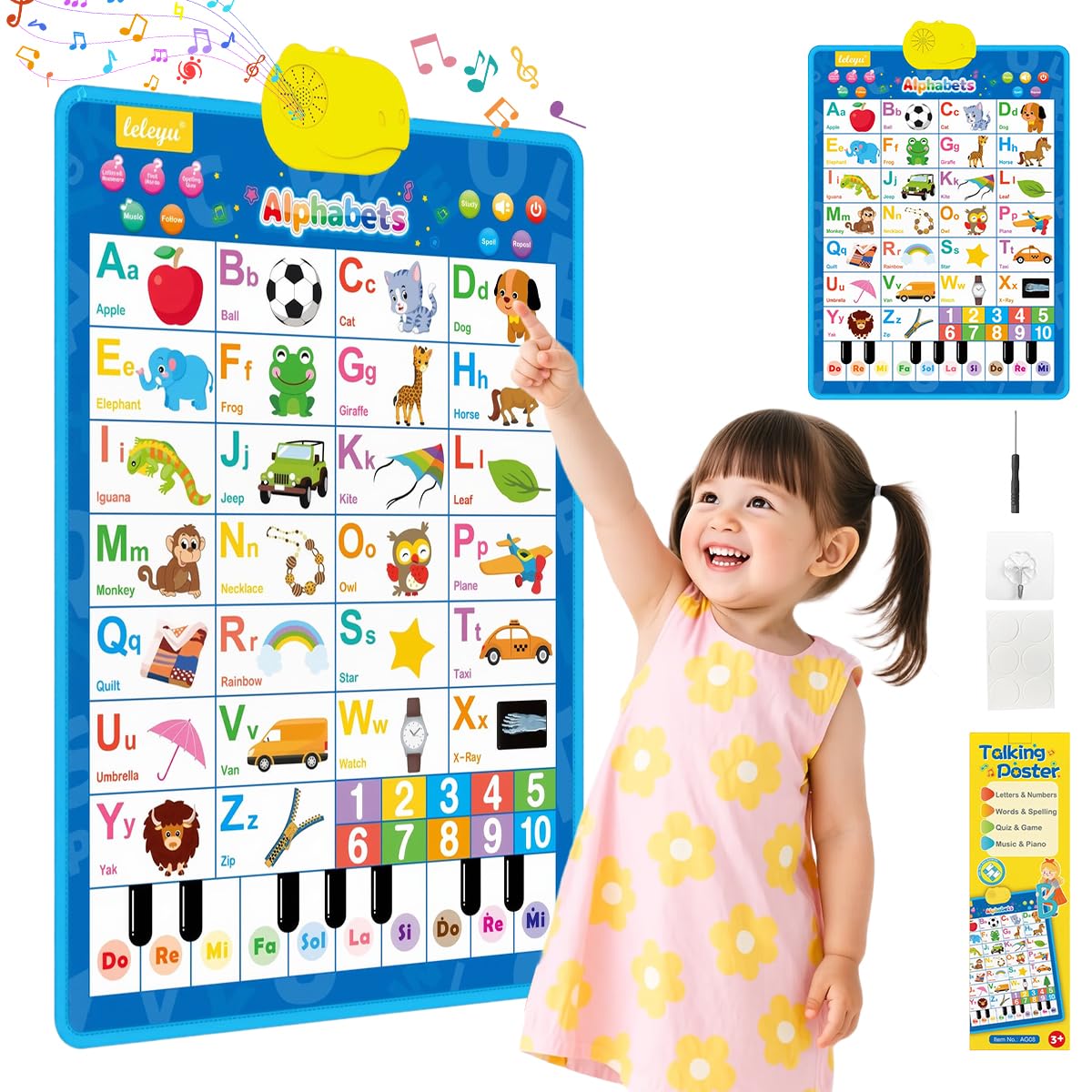 Patpat Alphabet Charts For Kids Learning, Early Education Cartoon Alphabet Musical Book For Kids, Interactive Educational Toys F