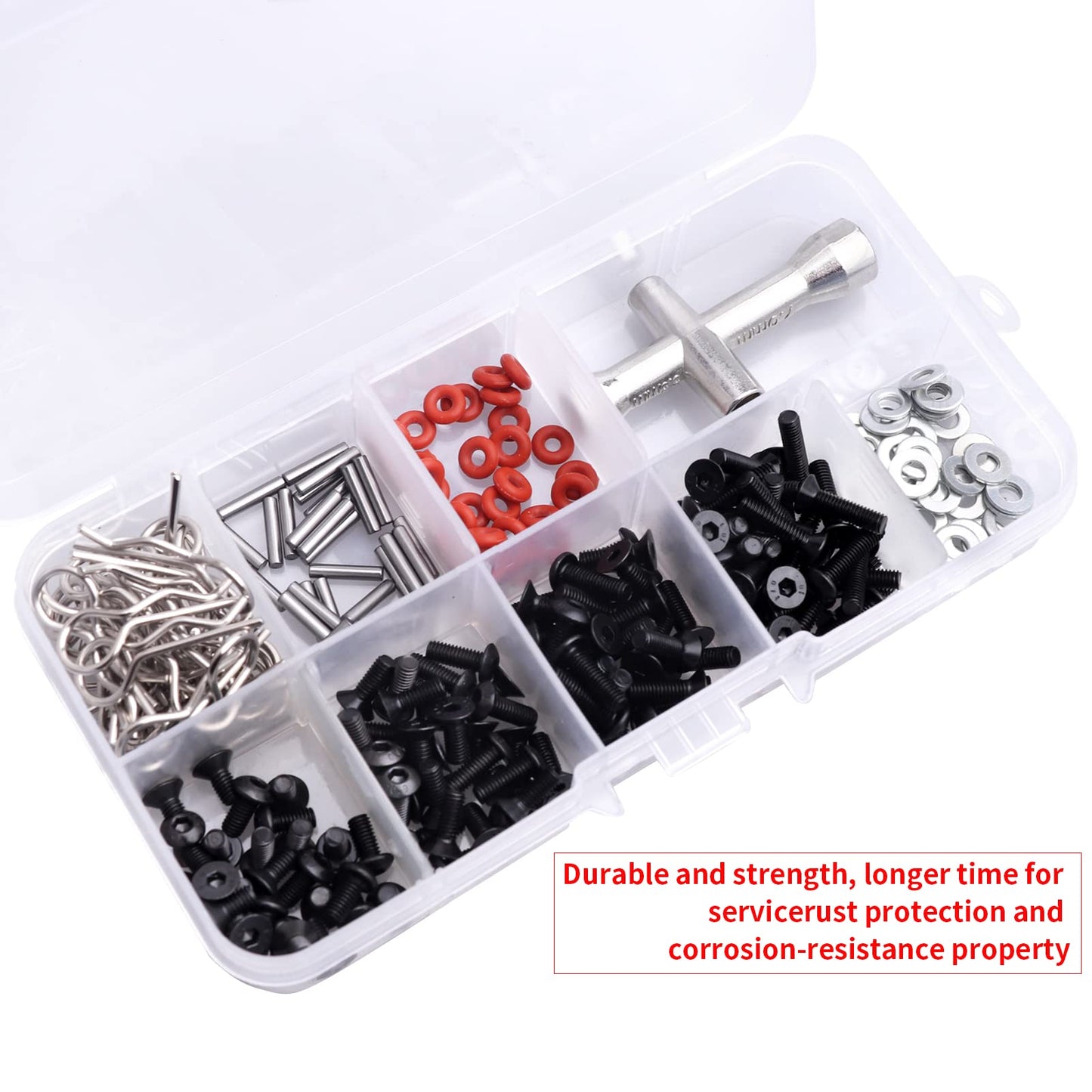 241pcs RC Screws Kit M3 Hex Screw & Screw Tray Repair Tool Hardware Fastener Set for RC Hobby Universal Accessories for Traxxas
