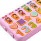 Merishopp Montessori Puzzle Board Early Preschool Toys Shape Pattern Kids Gifts Block 3In1 Pink L| Baby Learning Toy | Infant Ac