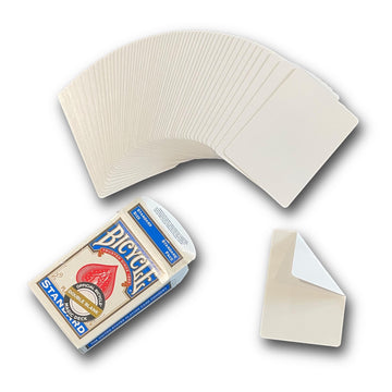 Hat Trick Magic Bicycle Rider Back Gaff Playing Card Decks (Double Blank, Blue Box)