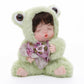 Reborn Baby Doll 10 Inch - Realistic Vinyl Sleeping Girl In Soft Green Frog Outfit - Comfort Doll Gift For Girls & Collectors