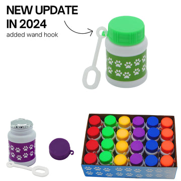 4E's Novelty Paw Print Bubble Bottles - Pack of 24 - Mini Bubbles 1 FL oz  Paw Dog Patrol Party Favors  Bubble Wand Blowing Toys for Kids Boys & Girls