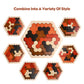 Skrtuan Wooden Hexagon Puzzle For Kid Adults, Colorful Shape Pattern Block Tangram Brain Teaser Toy Geometry Logic Iq Game Stem Montessori Educational Gift For All Ages Challenge Children