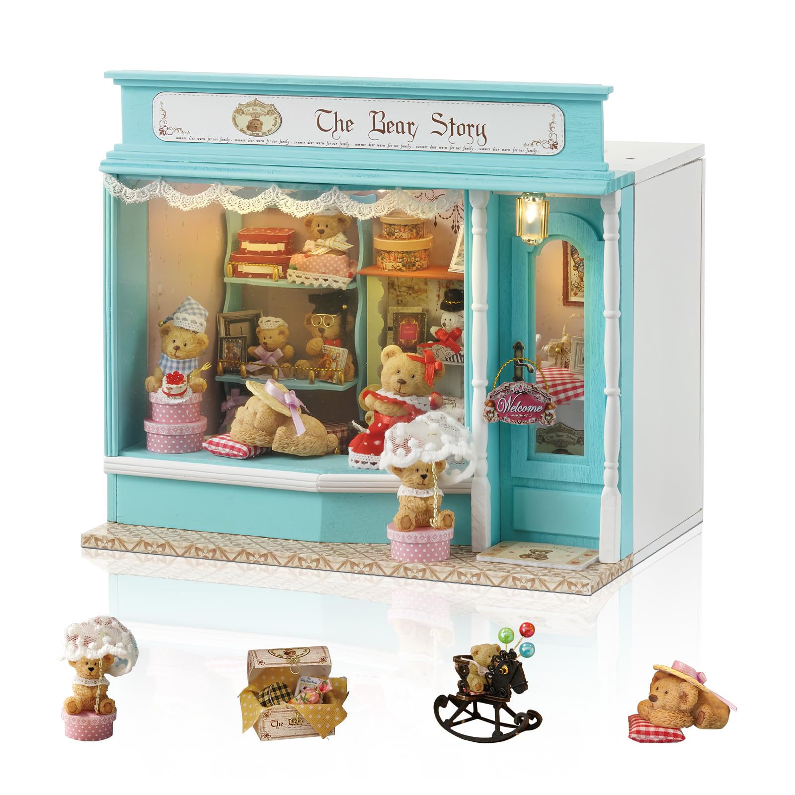 Foyucool DIY Miniature House Kit  Dollhouse Kit with Furnitures  1:24 Mini House Making Kit for for mature-themed to Building  Halloween/Home Decorations/Gifts for Family and Friends  Tailor's Store