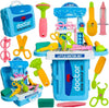 BIGFOLK Plastic 3 in 1 Kids Pretend Play Role Play Little Chef Cooking Kitchen Play Set Toy for Kids Pink