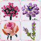 Chodia Flower Bouquet Building Blocks Pink Rose Botanical Collection Bricks Sets Creative Toys Kits Birthday Anniversary For Adu