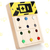 Asweets Montessori Busy Board for Toddler with Buzzing, Soft Silicone Botton, Wooden Busy Board with LED Light Switches, Sensory