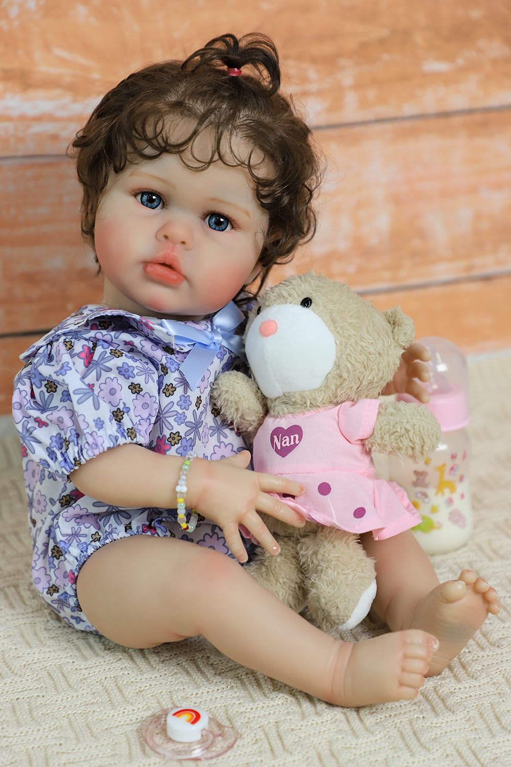 SCOM Reallife Reborn Baby Dolls Girl with Accessories - 20 Inchs Ultra Realistic Silicone Vinyl Doll  Lifelike Soft Weighted Cloth Body  3-12 Years for Girls Boys  Reallife Toddler Educational Toy