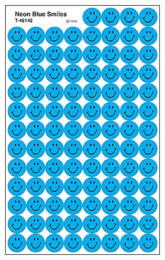 Trend SuperSpots Stickers Neon Blue Smiles T-46142 Smile Blue 800 Stickers