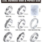 Mucal Fidget Rings For Anxiety 8Pcs Stainless Steel Spinner Ring Anti Spinning Moon Star Cool Stress Relieveing Women Men, Silver, 9