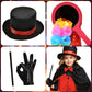 Latocos Kids Magician Costume Boys Girls Magic Kits Accessories Vest Props Change Bag With Zipper Gloves Magician Hat Cape Wand