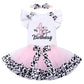 Cow Themed First Birthday Girl Outfit Romper Tutu Skirt Headband Cake Smash Photoshoot Toddler Baby Cows Print My 1St Birthday O