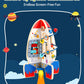 Gleamkid Baby Space Rocket Wooden Activity Cube Montessori Toys, 6-In-1 Sensory And Educational Learning Toys With Bead Maze Aba