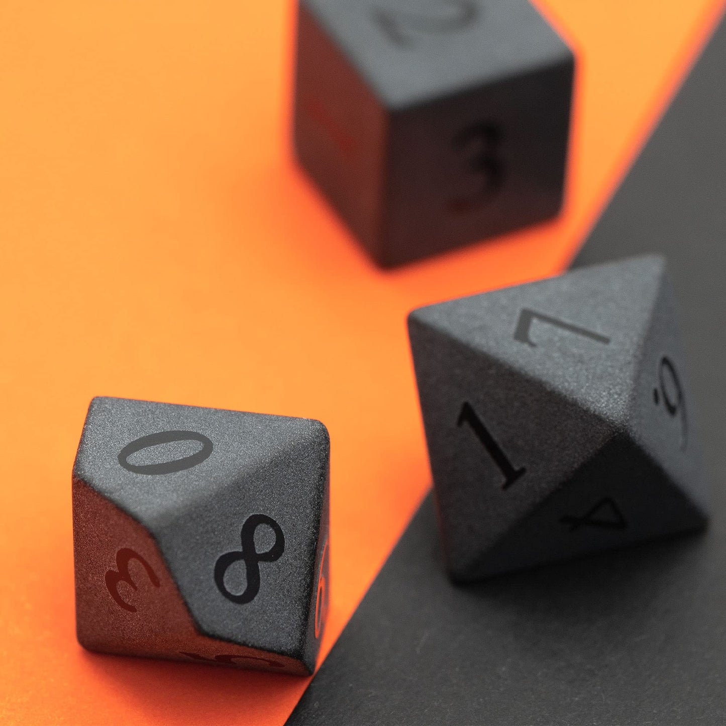 UDIXI Obsidian Dice Gemstone Dice Set 7PCS Stone DND Dice with Gift Case for Dungeons and Dragons MTG Role Playing Game and Othe