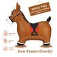 INPANY Bouncy Horse Hopper - Brown Inflatable Jumping Horse Toy for Kids, Rubber Material, Pump Included