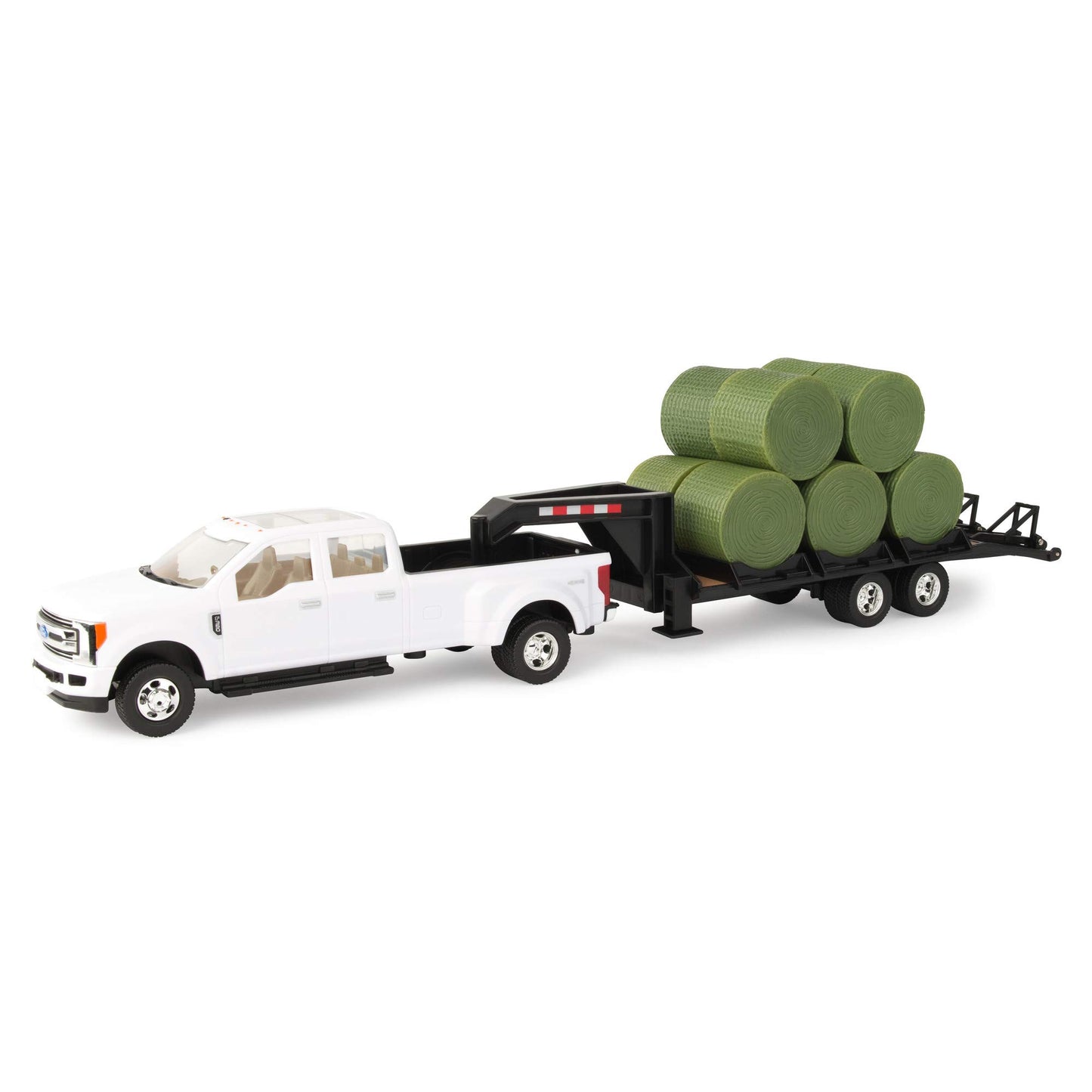 John Deere Ford Pickup with Gooseneck Trailer, White & Green, Plastic, Model B074D1JT8G, Unisex Children