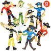 ArtCreativity Bendable Pirate Figures - Set of 12 Flexible Pirate Toy Figures for Kids, Fun Party Favors & Goody Bag Stuffers, S