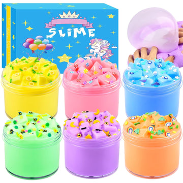 6 Pack Jelly Cube Slime, Soft And Glossy Clear Slime, Diy Stress Relief Sludge Slime Toys, Birthday Gift, Party Favors Slime Kit